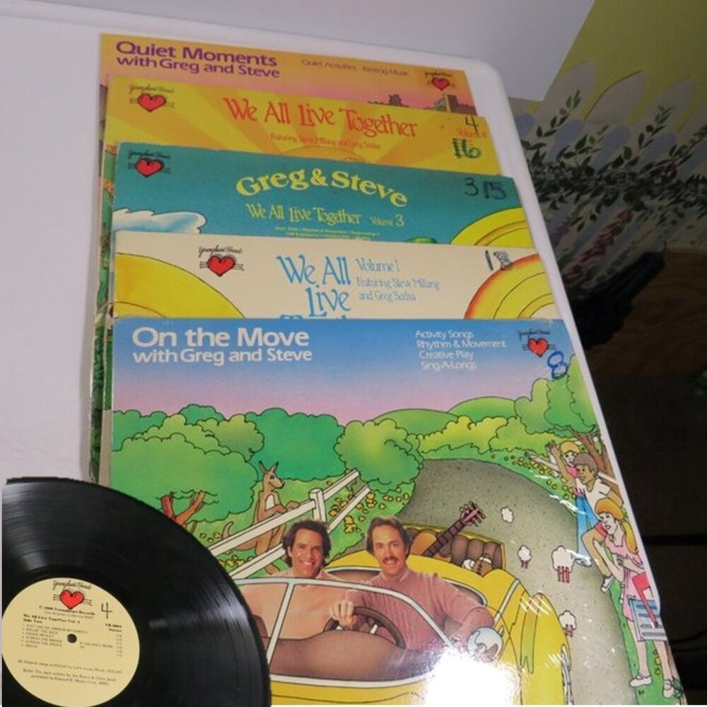 Greg and Steve (5) LP Vinyl Records (We All Live Together, On the Move